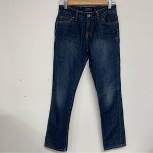 Lucky Brand Blue Dark Wash Billy Straight Boys Jeans Womens 14 Zip Fly